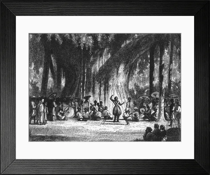 Framed Print : Javanese Dancing Girls - Fete Day in the Forest, c1891. Creator: James Grant Framed Print : Javanese Dancing Girls - Fete Day in the Forest, c1891. Creator: James Grant
