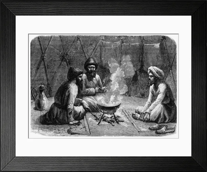 Framed Print : Interior of a Turcoman Tent, c1891. Creator: James Grant Framed Print : Interior of a Turcoman Tent, c1891. Creator: James Grant