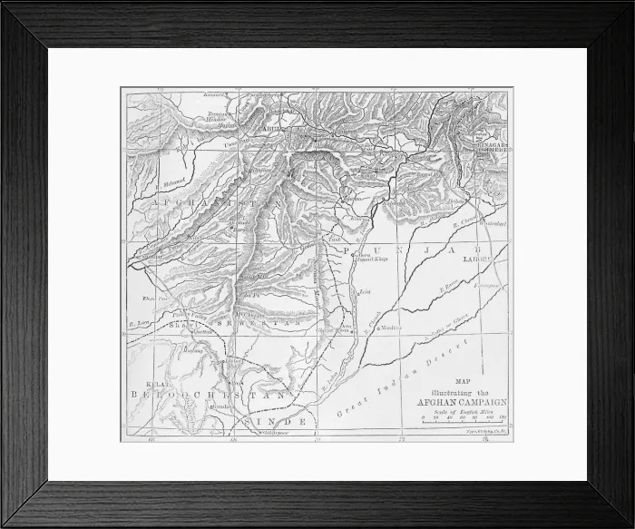 Framed Print : Map of Afghanistan, c1891. Creator: James Grant Framed Print : Map of Afghanistan, c1891. Creator: James Grant