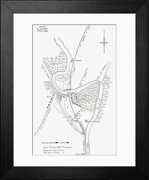 Framed Print : Plan of the Battle of Meanee, c1891. Creator: James Grant Framed Print : Plan of the Battle of Meanee, c1891. Creator: James Grant