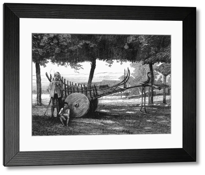 Framed Print : A Burmese Paddy (Rice or Country) Cart, c1891. Creator: James Grant Framed Print : A Burmese Paddy (Rice or Country) Cart, c1891. Creator: James Grant