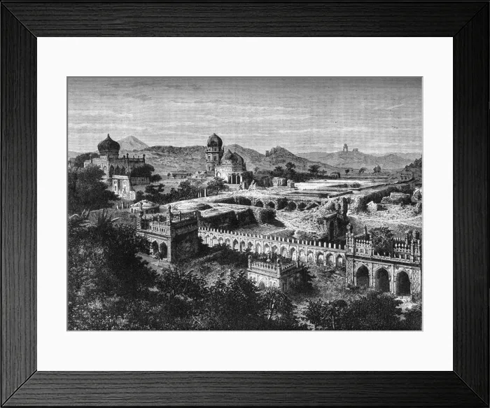 Framed Print : The Royal Necropolis at Golconda, Hyderabad (Decan), c1891. Creator: James Grant Framed Print : The Royal Necropolis at Golconda, Hyderabad (Decan), c1891. Creator: James Grant