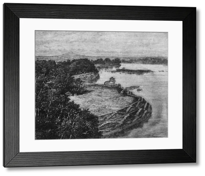 Framed Print : The Bund'or Dam of the Lake of Barwa, Jhansi, c1891. Creator: James Grant Framed Print : The Bund'or Dam of the Lake of Barwa, Jhansi, c1891. Creator: James Grant