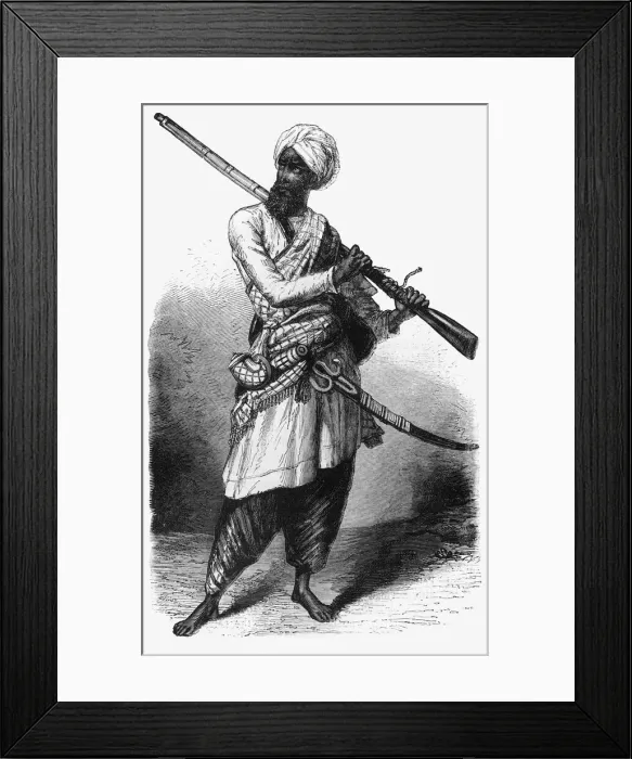 Framed Print : A Sikh Soldier, c1891. Creator: James Grant Framed Print : A Sikh Soldier, c1891. Creator: James Grant