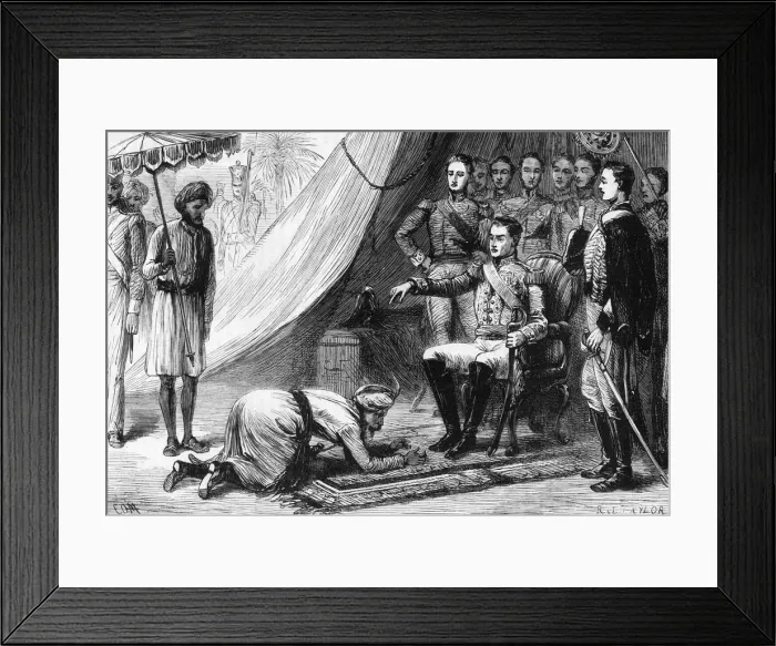 Framed Print : Sir David Ochterlony and the Ghoorka Messenger, c1891. Creator: James Grant Framed Print : Sir David Ochterlony and the Ghoorka Messenger, c1891. Creator: James Grant