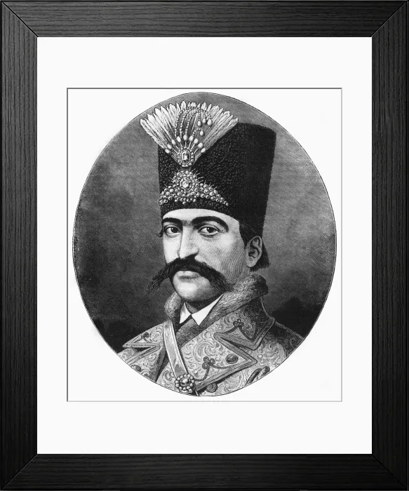 Framed Print : Portrait of Nasser-Ed-Deen, Shah of Persia, c1891. Creator: James Grant Framed Print : Portrait of Nasser-Ed-Deen, Shah of Persia, c1891. Creator: James Grant