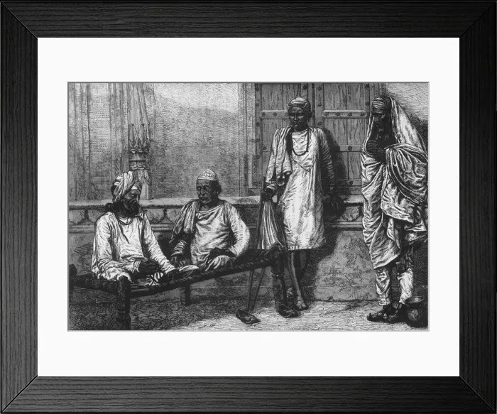 Framed Print : Religious Mendicants at Benares, c1891. Creator: James Grant Framed Print : Religious Mendicants at Benares, c1891. Creator: James Grant