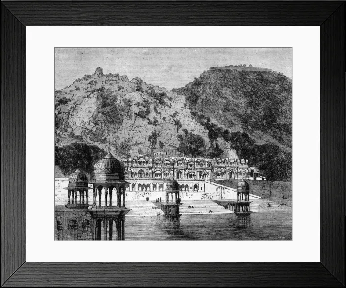 Framed Print : View of the Lake of Ulwar, c1891. Creator: James Grant Framed Print : View of the Lake of Ulwar, c1891. Creator: James Grant