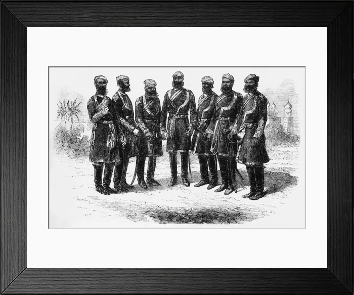 Framed Print : Native Officers of the Bengal Irregular Cavalry, c1891. Creator: James Grant Framed Print : Native Officers of the Bengal Irregular Cavalry, c1891. Creator: James Grant