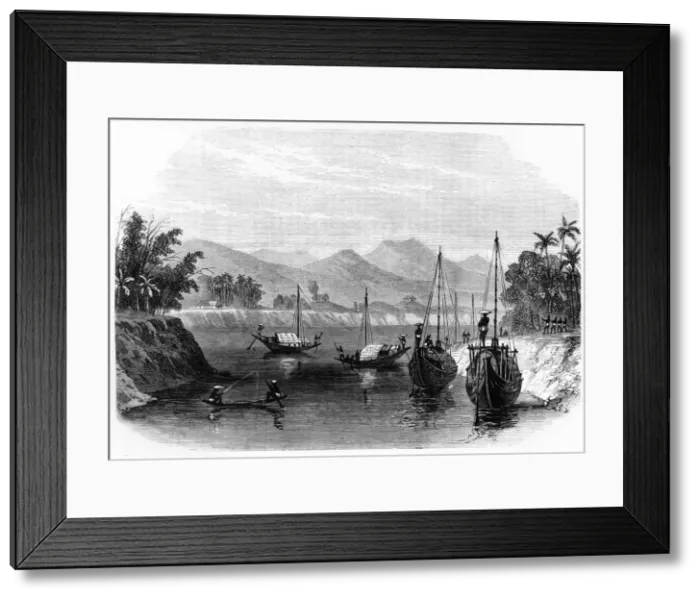 Framed Print : Scene on the River Barack, near Cachar, c1891. Creator: James Grant Framed Print : Scene on the River Barack, near Cachar, c1891. Creator: James Grant
