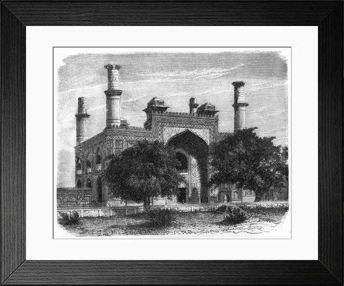 Framed Print : View of the Gate of the Garden of Secundra, c1891. Creator: James Grant Framed Print : View of the Gate of the Garden of Secundra, c1891. Creator: James Grant