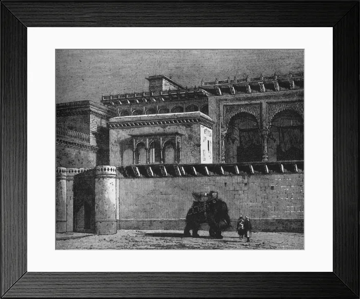 Framed Print : Courtyard of the Palace of Govindghur, c1891. Creator: James Grant Framed Print : Courtyard of the Palace of Govindghur, c1891. Creator: James Grant