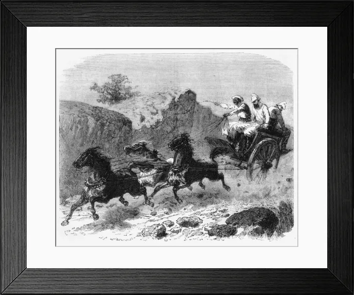 Framed Print : An Indian Mail Cart, c1891. Creator: James Grant Framed Print : An Indian Mail Cart, c1891. Creator: James Grant