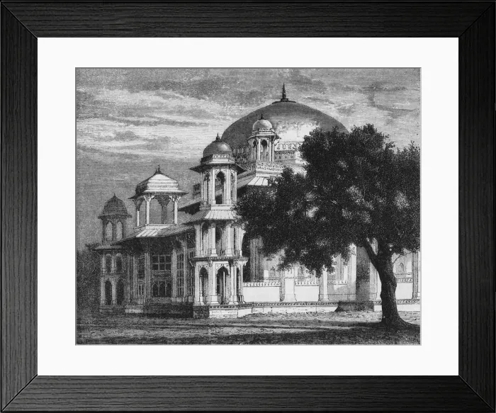 Framed Print : View of the Mausoleum of Mohammed Ghose, Gwalior, c1891. Creator: James Grant
