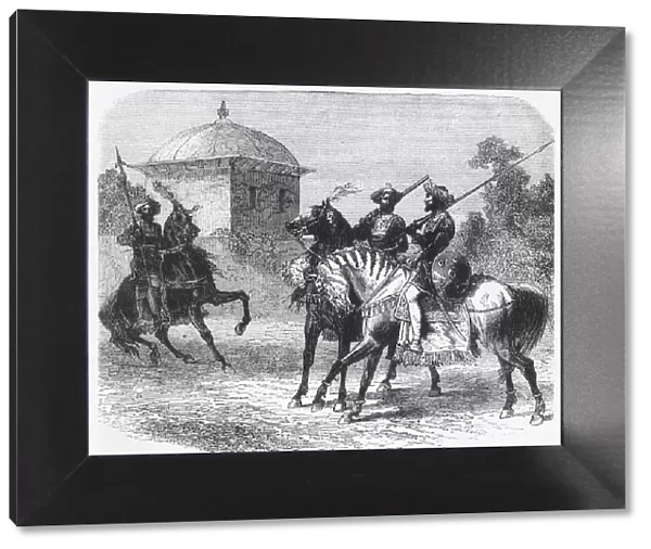 Horsemen of the Guicowars Bodyguard at Baroda, c1891. Creator: James Grant
