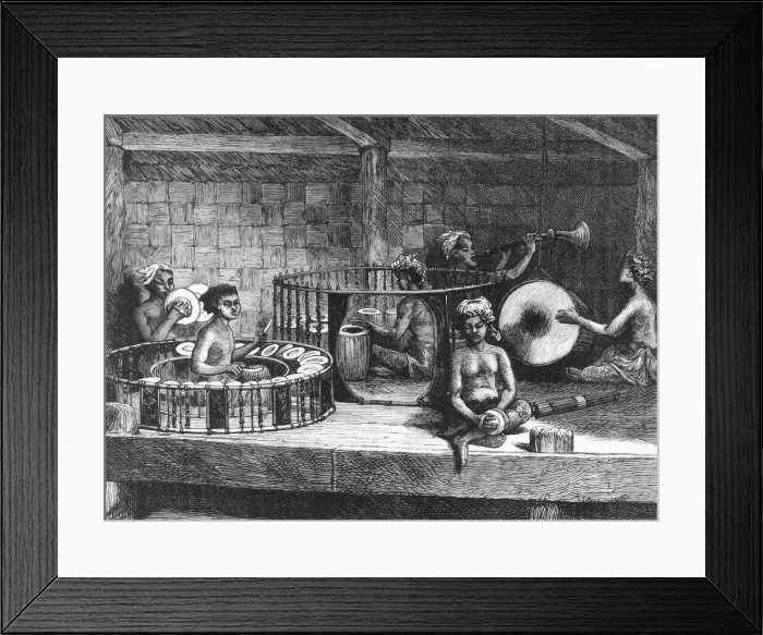 Framed Print : A Burmese Band, c1891. Creator: James Grant Framed Print : A Burmese Band, c1891. Creator: James Grant