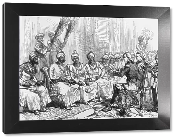 Negotiations for Peace: Meeting of the British and Burmese Commissioners, c1891. Creator: James Grant