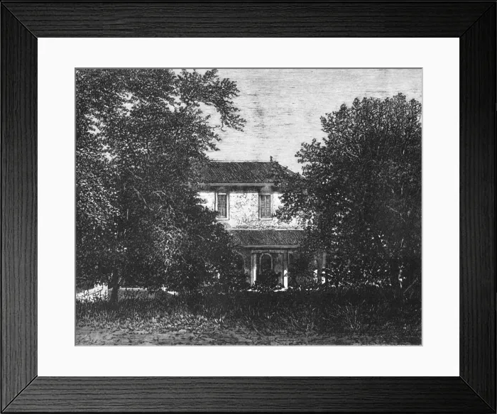 Framed Print : A Bungalow at Ahmedabad, near Baroda, c1891. Creator: James Grant Framed Print : A Bungalow at Ahmedabad, near Baroda, c1891. Creator: James Grant