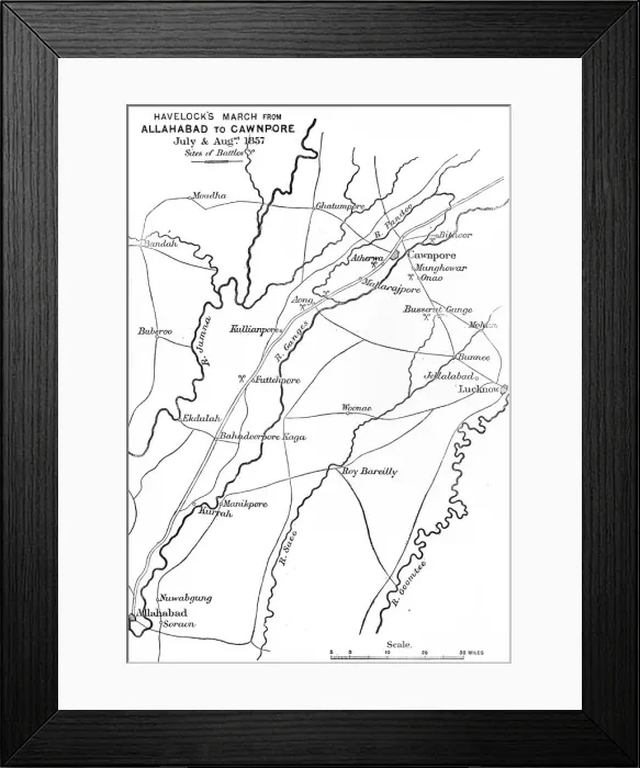 Framed Print : Plan of Havelocks March, c1891. Creator: James Grant Framed Print : Plan of Havelocks March, c1891. Creator: James Grant