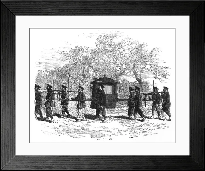 Framed Print : Chinese Palanquin-Bearers, c1891. Creator: James Grant Framed Print : Chinese Palanquin-Bearers, c1891. Creator: James Grant