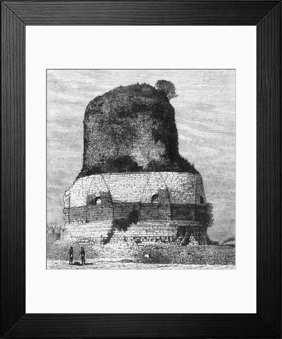 Framed Print : View of the Tope or Temple of Dhameh, near Benares, c1891. Creator: James Grant Framed Print : View of the Tope or Temple of Dhameh, near Benares, c1891. Creator: James Grant