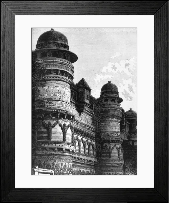 Framed Print : Side Wall of the Pal Palace, Gwalior, c1891. Creator: James Grant Framed Print : Side Wall of the Pal Palace, Gwalior, c1891. Creator: James Grant