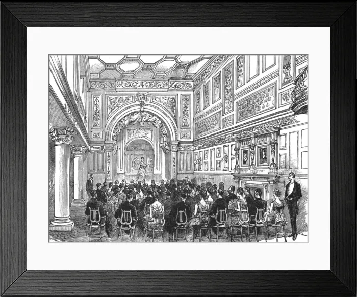 Framed Print : The new quarters of the Lyric Club, Coventry Street, W. The Theatre, 1888. Creator: Unknown Framed Print : The new quarters of the Lyric Club, Coventry Street, W. The Theatre, 1888. Creator: Unknown
