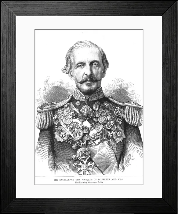 Framed Print : His Excellency The Marquis of Dufferin and Ava; The Retiring Viceroy of India, 1888. Creator: Unknown Framed Print : His Excellency The Marquis of Dufferin and Ava; The Retiring Viceroy of India, 1888. Creator: Unknown