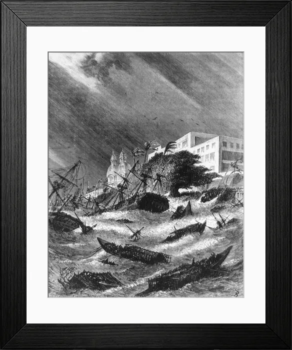 Framed Print : Cyclone at Calcutta, c1891. Creator: James Grant Framed Print : Cyclone at Calcutta, c1891. Creator: James Grant