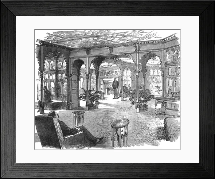 Framed Print : The new quarters of the Lyric Club, Coventry Street, W. The Smoking Room, 1888. Creator: Unknown Framed Print : The new quarters of the Lyric Club, Coventry Street, W. The Smoking Room, 1888. Creator: Unknown