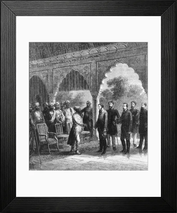 Framed Print : Reception by a Maharajah, c1891. Creator: James Grant Framed Print : Reception by a Maharajah, c1891. Creator: James Grant