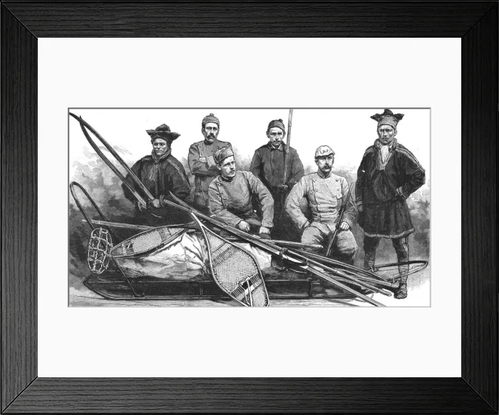 Framed Print : Dr. Nansens Snow-Shoe Expedition across Greenland, 1888. Creator: Unknown Framed Print : Dr. Nansens Snow-Shoe Expedition across Greenland, 1888. Creator: Unknown