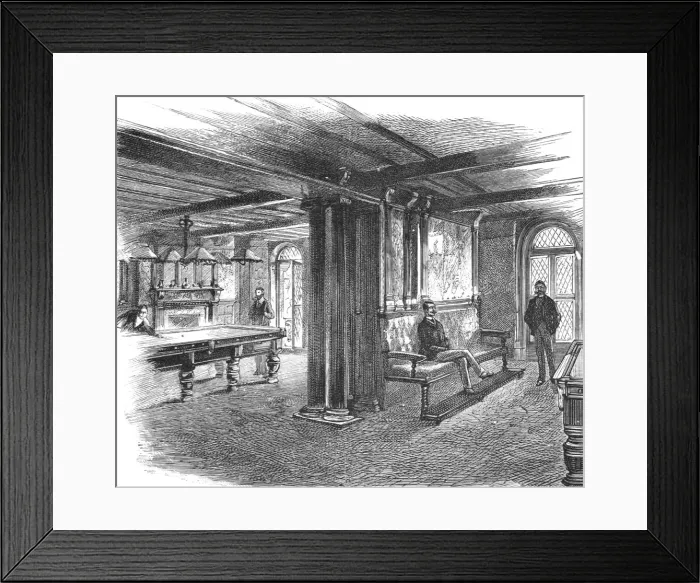 Framed Print : The new quarters of the Lyric Club, Coventry Street, W. The Billiard Room, 1888. Creator: Unknown Framed Print : The new quarters of the Lyric Club, Coventry Street, W. The Billiard Room, 1888. Creator: Unknown