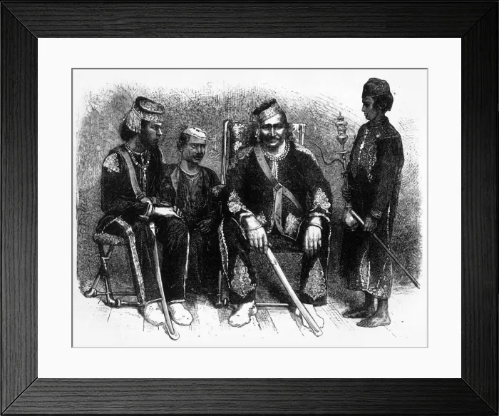 Framed Print : The Rajah of Pannah and his Sons, c1891. Creator: James Grant Framed Print : The Rajah of Pannah and his Sons, c1891. Creator: James Grant