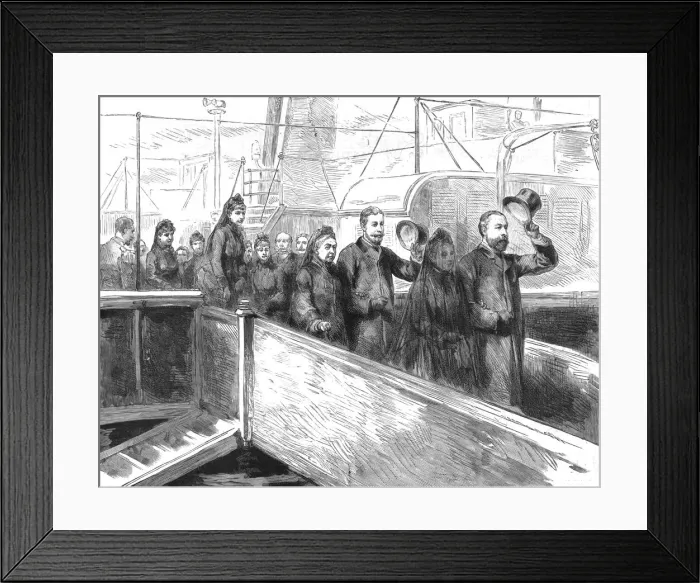 Framed Print : Arival of the Empress Dowager Frederick of Germany at Port Victoria, 1888. Creator: Unknown Framed Print : Arival of the Empress Dowager Frederick of Germany at Port Victoria, 1888. Creator: Unknown