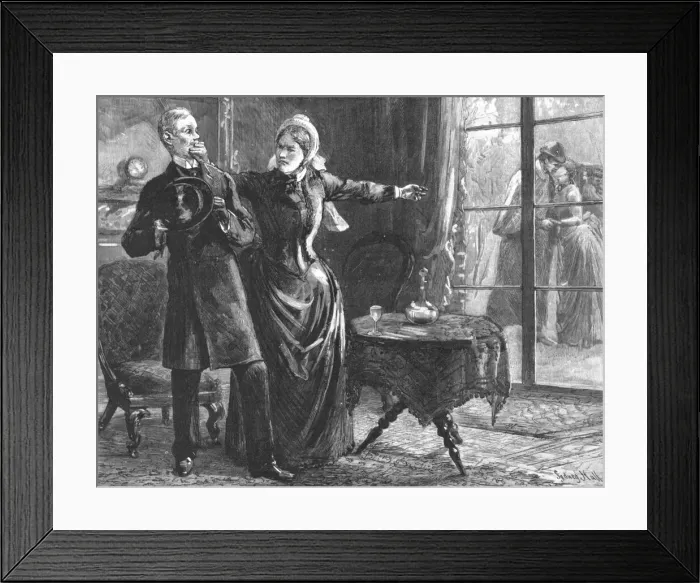 Framed Print : That Unfortunate Marriage, by Francis Eleanor Trollope;'Hush! Hold your tongue!'cried Mrs. Dobbs Creator: Sydney Prior Hall Framed Print : That Unfortunate Marriage, by Francis Eleanor Trollope;'Hush! Hold your tongue!'cried Mrs. Dobbs Creator: Sydney Prior Hall