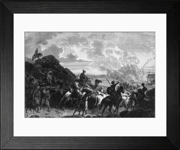 Framed Print : A Hill Tribe on the March, c1891. Creator: James Grant Framed Print : A Hill Tribe on the March, c1891. Creator: James Grant