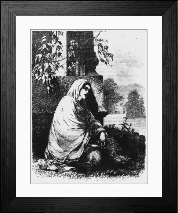 Framed Print : A Cashmere Widow, c1891. Creator: James Grant Framed Print : A Cashmere Widow, c1891. Creator: James Grant