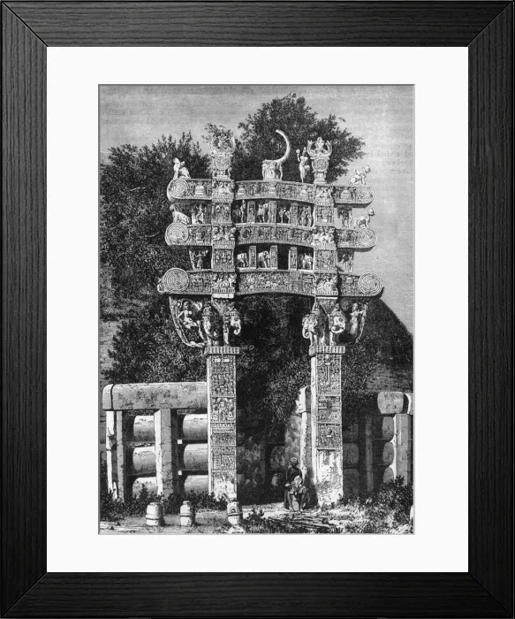 Framed Print : Example of Hindoo Architecture: North Gate of the Temple of Sanchi, c1891. Creator: James Grant Framed Print : Example of Hindoo Architecture: North Gate of the Temple of Sanchi, c1891. Creator: James Grant
