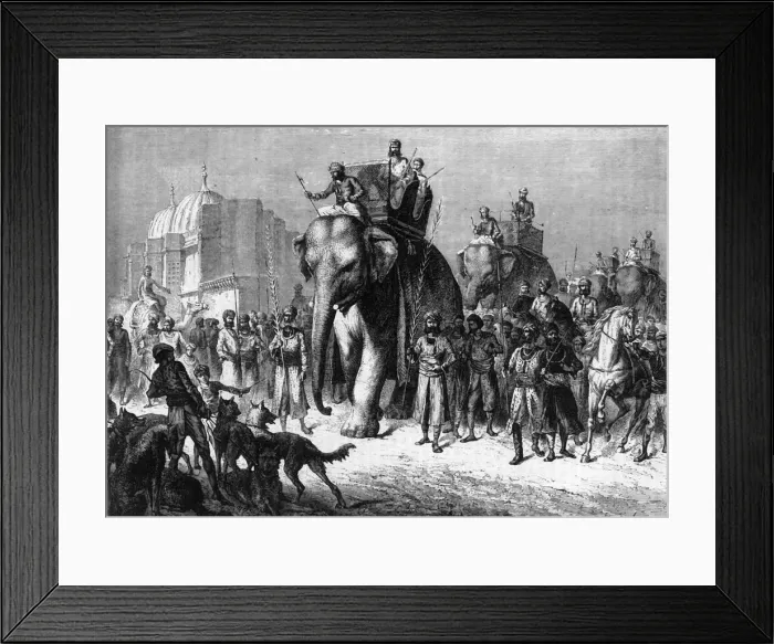 Framed Print : Cavalcade Setting Out on a Tiger-Hunt, c1891. Creator: James Grant Framed Print : Cavalcade Setting Out on a Tiger-Hunt, c1891. Creator: James Grant