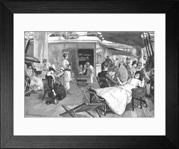 Framed Print : The Quarter Deck of a P and O Steamer, 1888. Creator: Unknown Framed Print : The Quarter Deck of a P and O Steamer, 1888. Creator: Unknown