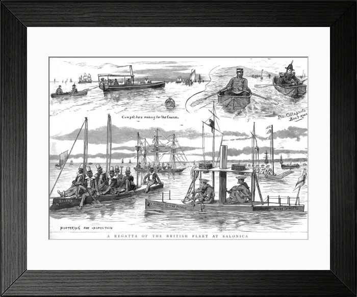 Framed Print : A Regatta of the British Fleet at Salonica, 1888. Creator: Unknown Framed Print : A Regatta of the British Fleet at Salonica, 1888. Creator: Unknown