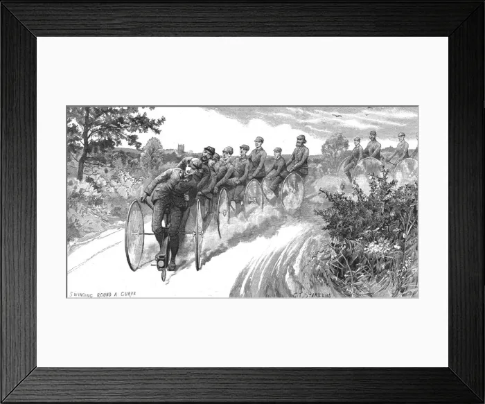 Framed Print : Blind Cyclists on their way from London to Derby; (the steerer of each machine could see), 1888. Creator: Unknown Framed Print : Blind Cyclists on their way from London to Derby; (the steerer of each machine could see), 1888. Creator: Unknown