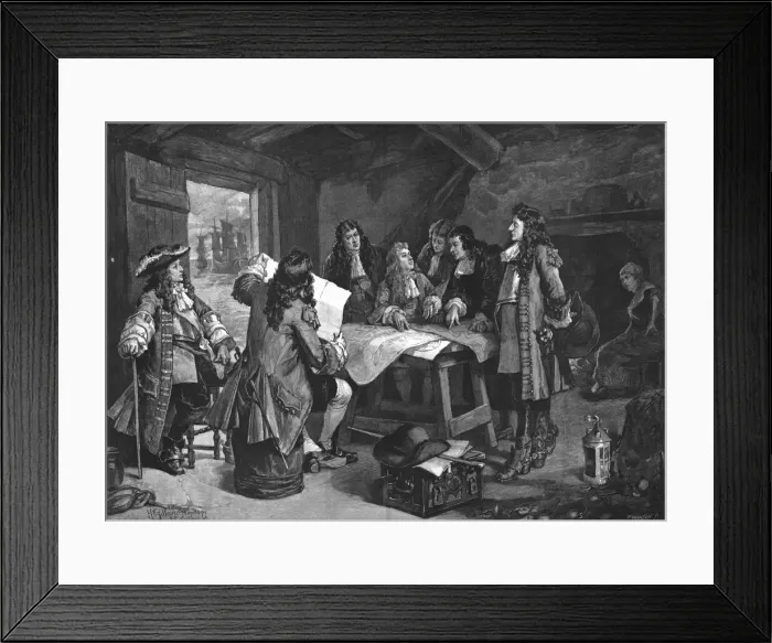 Framed Print : A Council of War after the Landing of the Prince of Orange; after H. Gillard Glindoni, 1888. Creator: Williamson Framed Print : A Council of War after the Landing of the Prince of Orange; after H. Gillard Glindoni, 1888. Creator: Williamson