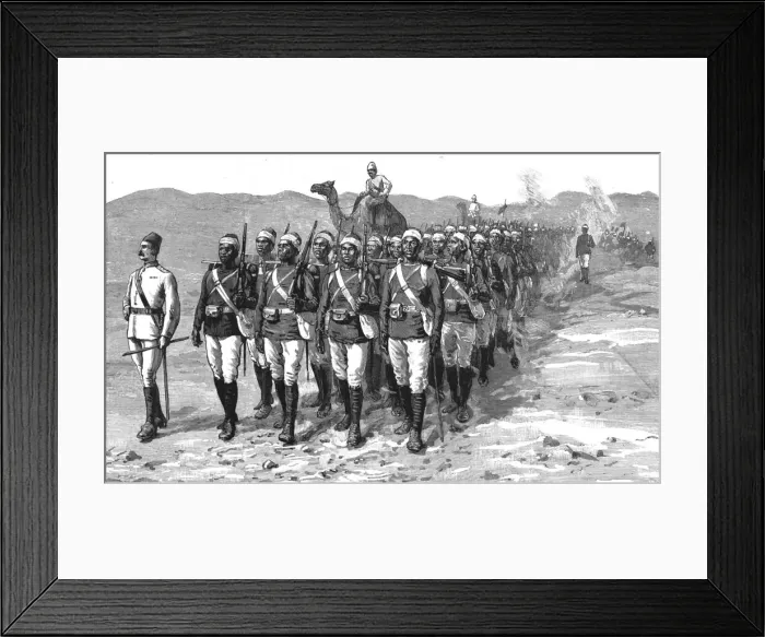 Framed Print : The Campaign at Suakin; The Tenth Soudanese Marching across the Desert from the Nile to Kosseir, f Creator: Unknown Framed Print : The Campaign at Suakin; The Tenth Soudanese Marching across the Desert from the Nile to Kosseir, f Creator: Unknown