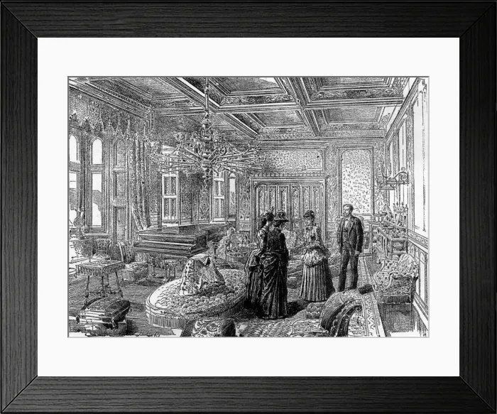Framed Print : A Prima Donnas Home; Sketches at Craig-y-Nos Castle, Madame Patti-Nicolinis Residence in South W Creator: Unknown Framed Print : A Prima Donnas Home; Sketches at Craig-y-Nos Castle, Madame Patti-Nicolinis Residence in South W Creator: Unknown
