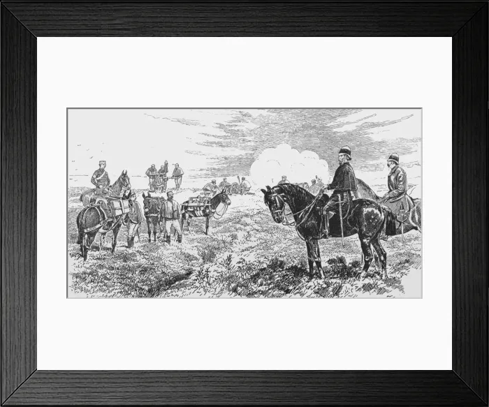 Framed Print : The Mountain Mule Battery, lately formed at Aldershot, 1888. Creator: Unknown Framed Print : The Mountain Mule Battery, lately formed at Aldershot, 1888. Creator: Unknown