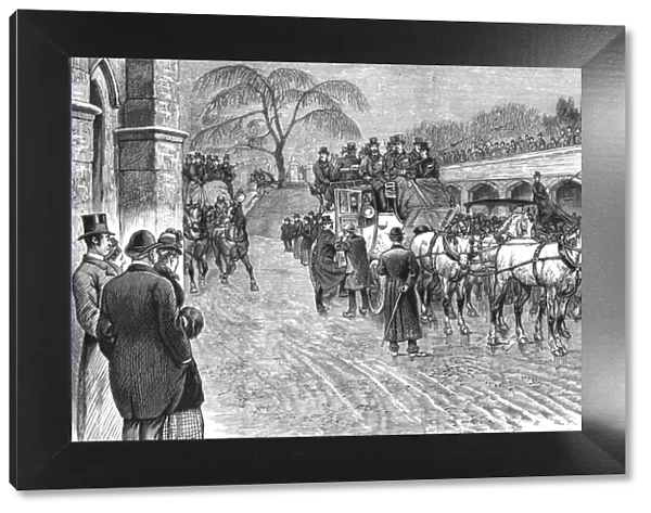 The Funeral of the late James Selby, the celebrated 'Whip';the coaches at Reigate Cemetery, 1888 Creator: Unknown