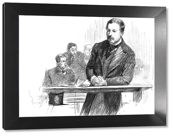 The Parnell Commission at the Royal Courts of Justice; Captain O Shea in the Witness Box, 1888. Creator: Unknown