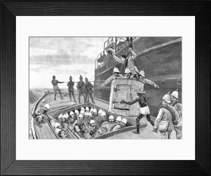 Framed Print : The Recent Disturbances in Zululand; Royal Scots Disembarking at Durban, Natal, 1888. Creator: Unknown Framed Print : The Recent Disturbances in Zululand; Royal Scots Disembarking at Durban, Natal, 1888. Creator: Unknown
